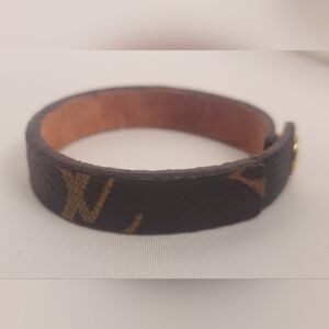Louis Vuitton Brown Monogram Canvas Pebble Leather Bracelet